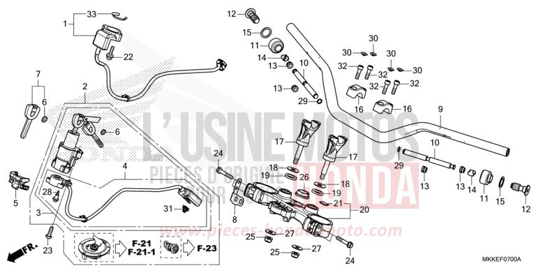 ROHRGRIFF/OBERE BRUECKE von Africa Twin PEARL GLARE WHITE (NHB53HB) von 2019